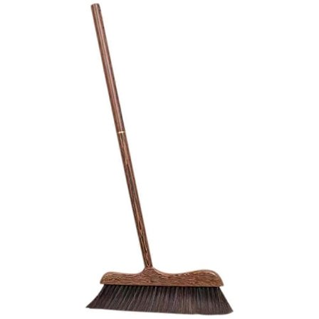 Trehus-kost med langt skaft for innendørs og utendørs bruk