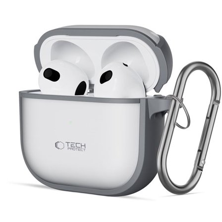 Tech-Protect Slim Hook-etui til AirPods 4 - grå