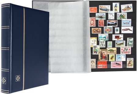 COMFORT Indstiksbog - A4 - 64 sorte sider - Blå - Leuchtturm