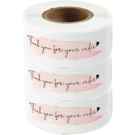 3 rullar 1 "x 3" tack för din beställningsdekal, rosa dekorativ