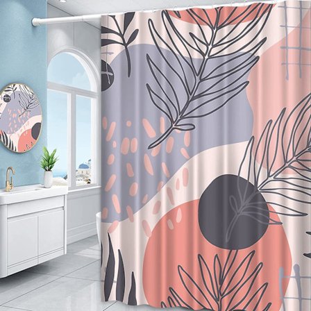 Botanisk Duschdraperi Abstrakta Tropiska Växter Blad Duschdraperi Boho Pojke Flicka Badrum Konst Dekor Gardiner Geometrisk Badkar Dekoration Gardiner 