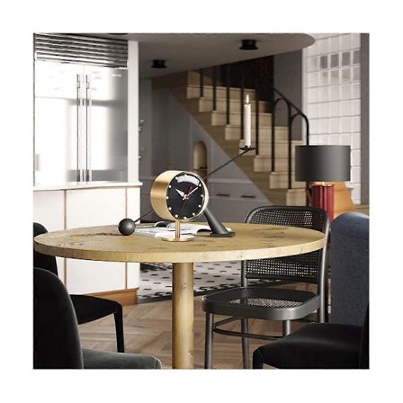 Bordklokker Retro for Dekorasjon Moderne Design Messing Kvarts Stille Skrivebordsklokke Hjemmeinnredning (Svart)