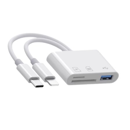 Kortlæser dobbelt linje 3-i-1 Type C Apple til SD TF USB