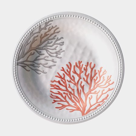 Piatti in melamina Marine Business Harmony Coral, bianco/arancione, 27 cm, confezione da 6