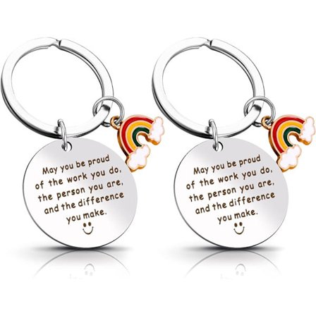 2 stk. Kollega Avslutningsgaver Medarbeider Lærer Takkgaver Pensjonsgave Nøkkelring Takknemlighetsgaver for Kvinner/Menn Pensjonert Nøkkelring (