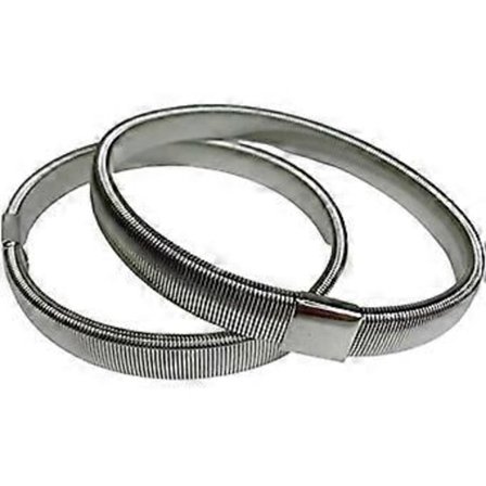 Armband i metall för män, stretch, ärmhållare (Vit K, 2 stycken)