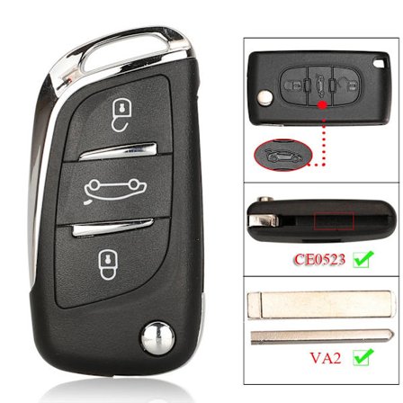 CE0523 Modificeret Flip Bil Nøgle Skal Til Peugeot 207 308 307 407 607 807 Til Citroen C2 C3 C4 C5 C6 XSARA PICASSO Blad