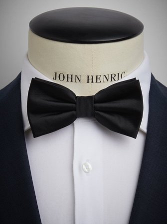 John Henric Men's Schwarze Fliege Size Pre-tied