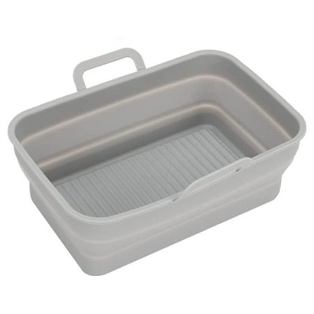 2-pak sammenleggbare silikonformer for Ninja DZ201/DZ401, gjenbrukbare silikontilbehør for dobbel airfryer (grå)