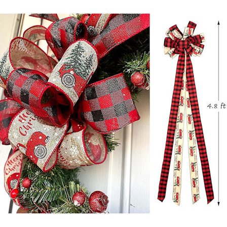 1,4 m lång julgran Top Star Grid Bow Juldagen Deco DXGHC