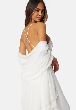 Bubbleroom Occasion Chiffon Shawl White Onesize