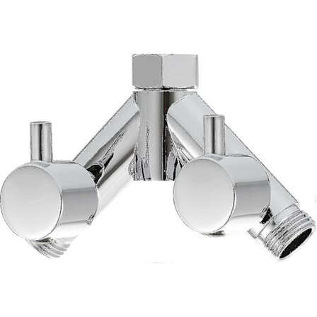 Koppar Omkopplingsventil Duschavstängningsventil 2-vägs Y-gren 1/2 tum Kompatibel med Duschslang och Duschhuvud Krom