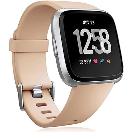 Det smarta klockarmbandet är kompatibelt med Fitbit versa Smartwatch, versa 2 och versa Lite se-klockor för kvinnor och män(Khaki-L)
