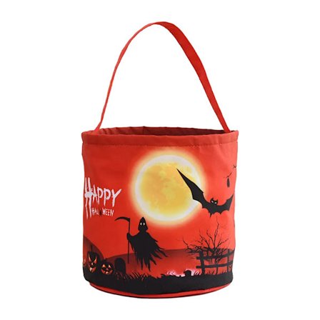 LED-upplyst Halloween-hink Halloween-kasse med handtag 3 ljuslägen Återanvändbara Halloween-godispåsar Presentpåsar för barn Halloween-temafest