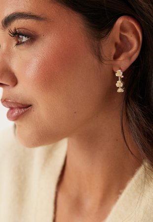LILY AND ROSE - Hannah Hoops - Ivory/Gold - Kläder - - Bubbleroom
