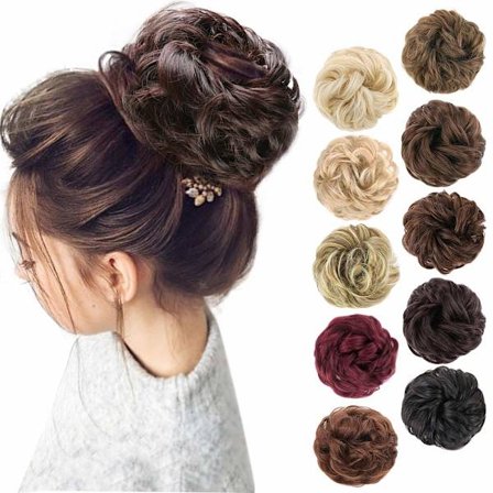 1PCS Messy Hair Bun Hair Scrunchies Extension Curly Wavy Messy Synthetic Chignon for women Updo Hairpiece