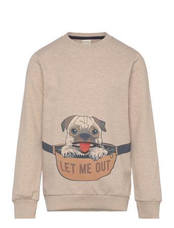 Sweatshirt Ls Tops Sweatshirts & Hoodies Sweatshirts Beige Minymo