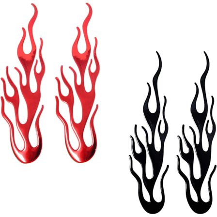4 x flamme klistermærker til motorcykelhjelme, bildekoration
