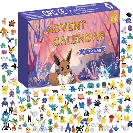 Adventskalender 24 st Pikachu Figurer Dockor Leksaker Jul 24 Dagars Nedräkningskalendrar Blind Box