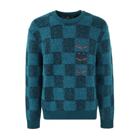 PS By Paul Smith Round-neck Strik Blå, Herre Strik