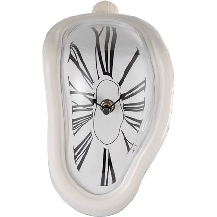 Smeltende Ur, Salvador Dali Ur Smeltet Ur til Dekorativt Hjem Kontor Hylde Bord Bord Sjov Kreativ Gave, Rom Hvid