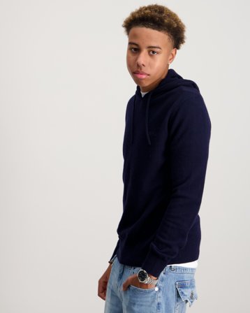 MAGGIORE Cashmere Blend Knit Hoodie Blauw Hoodies Jongens - Kids Brand Store