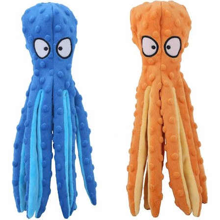 Kvitrende Blekksprut Leke for Hunder, Fyllfrie Plysj Leke for Tenner