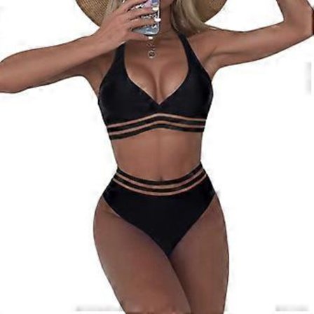 Bikini Damer Magkontroll, Hög Midja Push Up Bikini Set Bröst Badkläder Sexig Baddräkt Strand Bikini