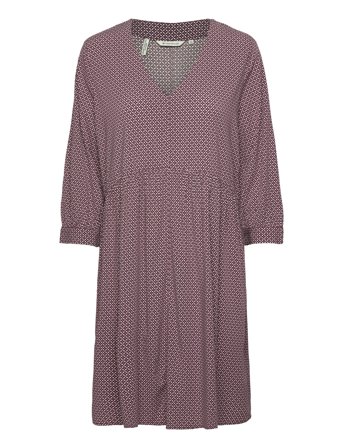 Feminine V-Neck Dress Burgundy Tom Tailor