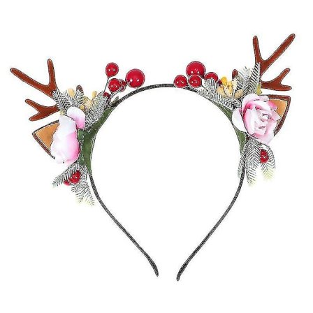 1 stk. Julehjortetaghorn hårbånd Blomsterhår Mode Hovedbeklædning Fest Hovedbeklædning Til Piger Børn (mønster 4)