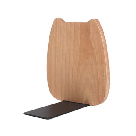 Skrivebord Bokstøtte Tre Kunst Bokstøtte Magasiner Holder Stativ Iron Base Anti-skli