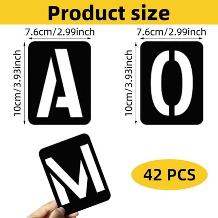 42 Genanvendelige bogstavskabeloner, plastikbogstavskabeloner, skabeloner med store bogstaver, tegnsætningssymbolskabeloner til gør-det-selv {f2}