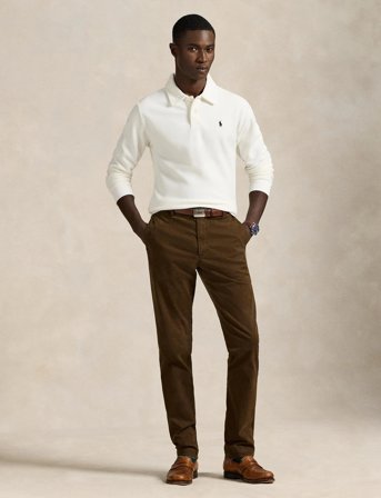 Polo Ralph Lauren Brushed Fleece Polo-Collar Pullover - Cream - XL