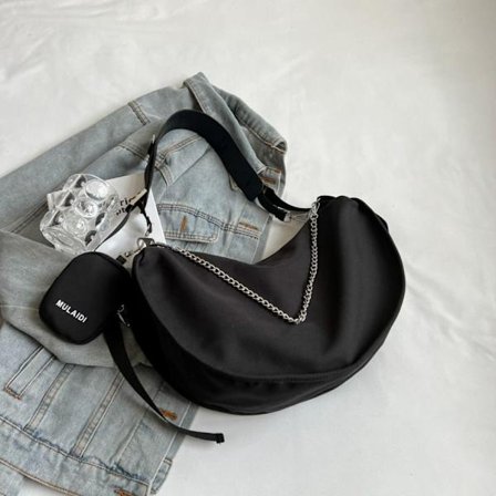 Lærredstaske Crossbody-taske SORT