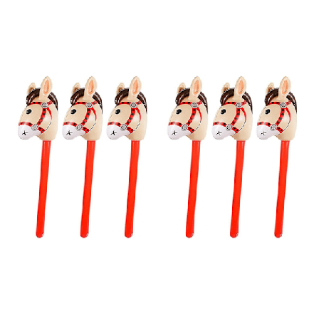 6 stk. oppustelige hestehoveder Cowgirl Stick PVC ballon udendørs pædagogisk legetøj til børn babyer