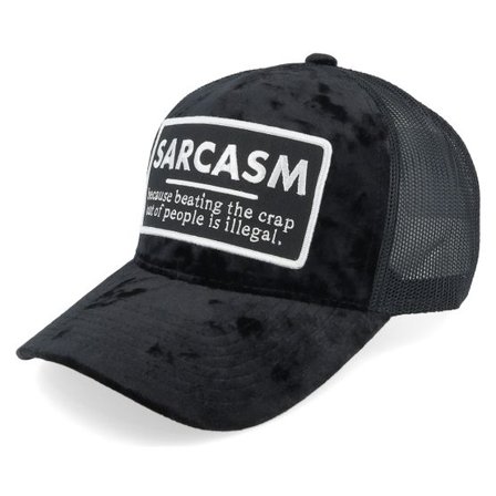 Iconic - Svart trucker Keps - Sarcasm Black Velvet Trucker @ Hatstore