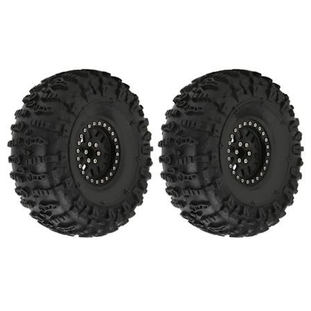 2 stk. RC-bil Aluminiumlegering 60mm Gummidæk Hjul Fælge til Capra 1.9UTB AXI03004 RBX10 Ryft 90048 RR10Black