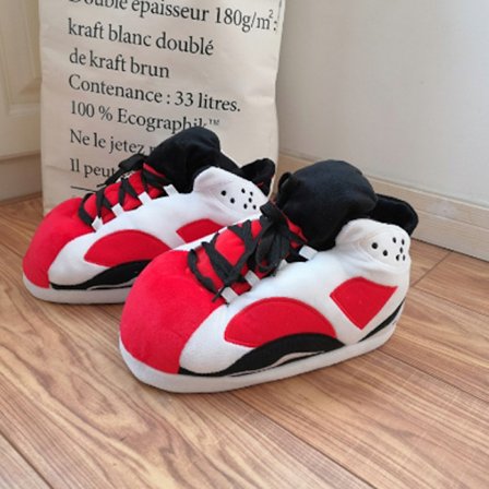 Røde og hvide vinter hjemmesko til indendørs og udendørs brug [JUN]