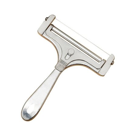 Ostskärare med spole och skärlina, variabel skärtjocklek, rostfritt stål/aluminium, rullskärning, silver