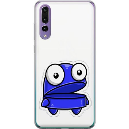 Kompatibel Mobilcover til Huawei Huawei P20 Pro Blå tegneseriefigur med åbent udtryk og store øjne i sjov illustration