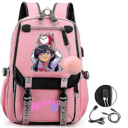 Aphmau Anime Ryggsäck 3d Tryckt Seriefigur Oxford Vattentät Full Boll Usb Skolväska Pojkar Flickor Studenter Stor Kapacitet Ryggsäck-yvan 17