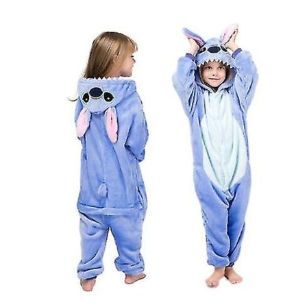 Barne vinter Stitch pysjamas nattøy enhjørning onesies gutter jenter teppe sovepose baby kostyme -a