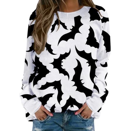 Hoodies Med Rund Hals För Damer För Halloween