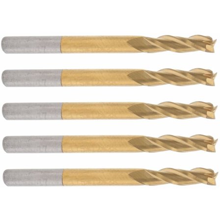 5 kappaletta 3-hampainen jyrsinterä teräsjyrsinteräsarja pyöreävarsi jyrsinterä 3.175 x 3.175 x 12 x 40