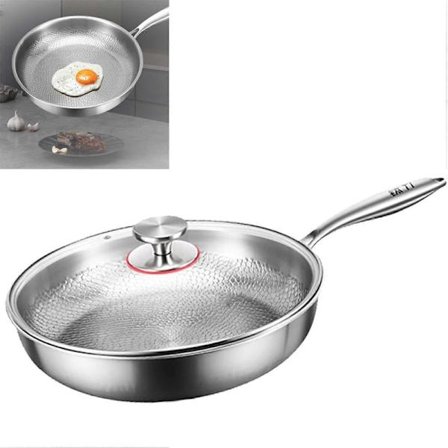 Titanium Hammrad Stekepanne Pro med Lokk, Non-Stick Jevn Oppvarming (30cm)