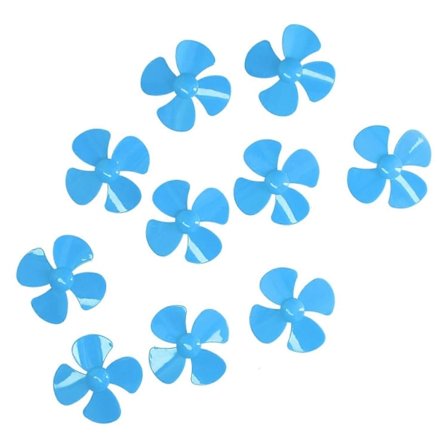 10 stk. 60mm 4-bladet Propeller Plastik Dreje Båds Propeller Tilbehør med 2mm Hul Blå