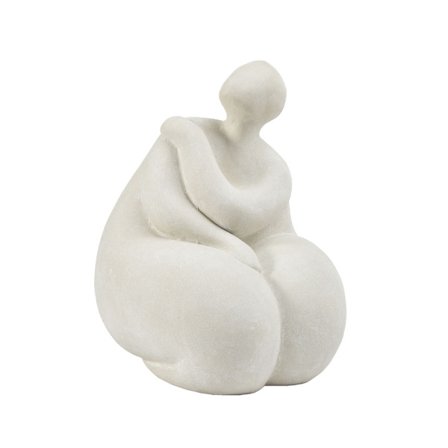 Terrakotta-naishahmo, 30x26x36cm, valkoinen