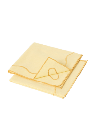 PORTOLINO LIVING Bomullsservetter med broderi, 2-pack Bordstextil Gul ONESIZE