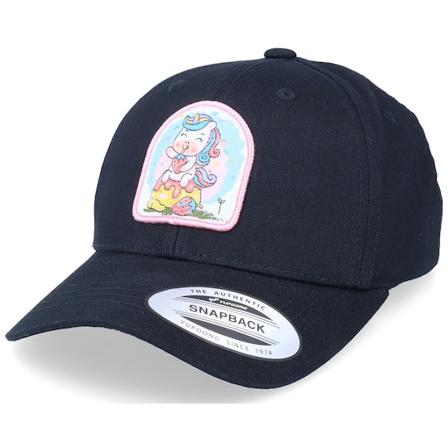 Unicorns - Svart adjustable Caps - Kids Strawberry Unicorn Patch Black Adjustable @ Hatstore