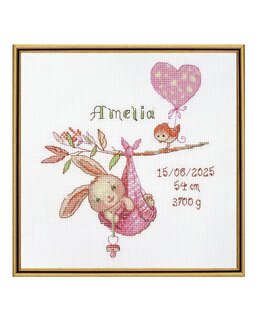 Broderipakke Dåpsbilde rosa - Aine